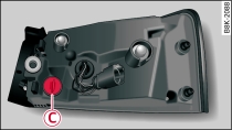 LED rear light: Position of reversing light bulb